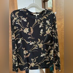 LES SEREIN Sheer BLOUSE BLACK floral  - M nwot. Beautiful blouse